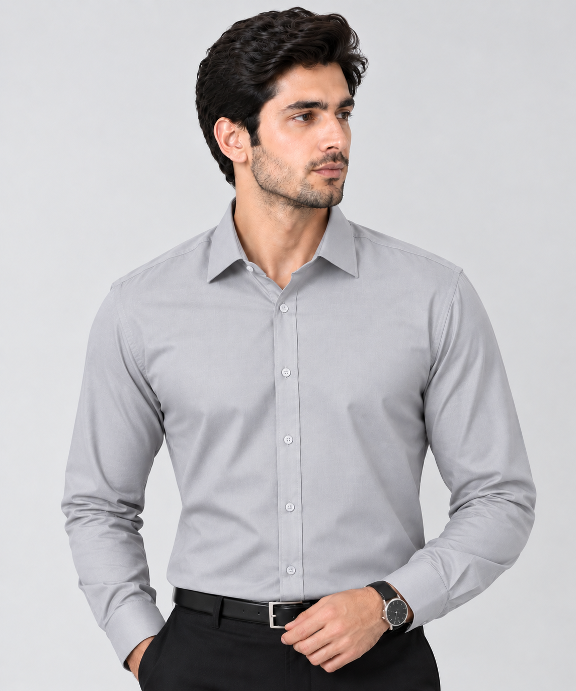 SILVER DRESS SHIRT