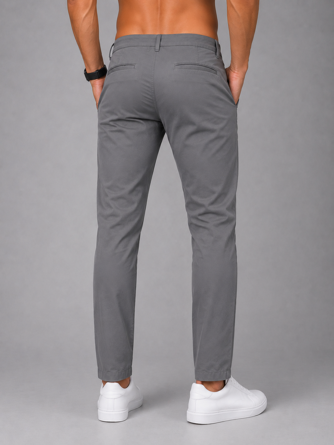 CHARCOL-GRAY CHINO